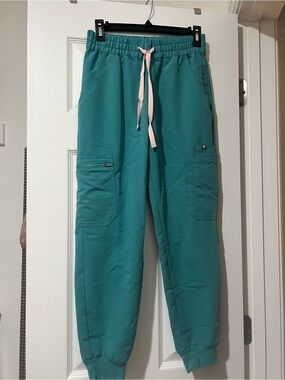 Figs Teal High Waisted Jogger Scrub Pants